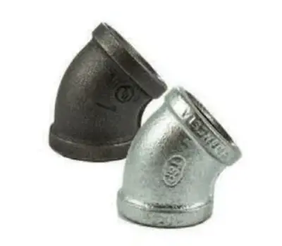 CHARMAN 660186 1-1/4 in. FNPT Class 150 Black Malleable Iron 45-degree Elbow Same Day Shipping