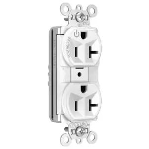 Pass and Seymour PT5362SCCHW PlugTail Heavy-Duty Spec Grade Plug Load Controllable Receptacle 20A 125V Clearance