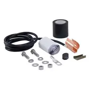 Fan Favorite Miroc GSO114 Ground Kit 304 Stainless Steel Tinned Copper Snap-On 6 AWG 1-1/4 in. Size 5 ft. L