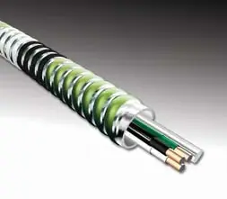 Save Now AFC Cable Systems 7504-60-00 MC-Stat Cable 12/2 Solid (Black, White) w/Ground Type MCI-A Healthcare, Steel Armor, 120/207V, 1000ft Reel