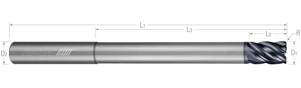 Helical 81799 Center Cut Corner Radius End Mill 1/2 in Diameter Cutter 5 Flutes Best Price