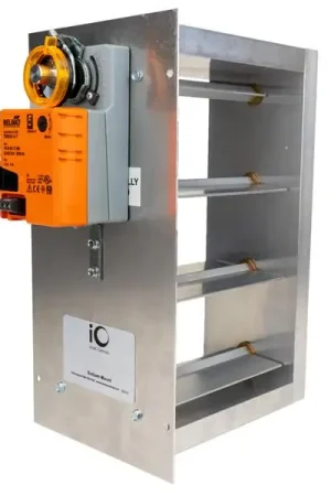 Genuine Io Hvac Controls RM-2418-BM Rheem 24 x 18 Rectangular Bottom Mount Zone Damper, 35 Second Belimo Actuator (3-Wire)