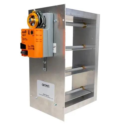 Io Hvac Controls RM-3014-BM Rheem 30 x 14 Rectangular Bottom Mount Zone Damper, 35 Second Belimo Actuator (3-Wire) Brand New