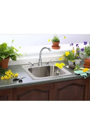 Top Pick Elkay ESE2020101 Celebrity Stainless Steel 20 x 20 x 10-1/8 Single Bowl Drop-in Laundry Sink
