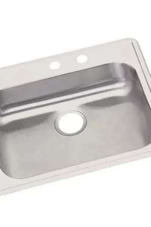 Elkay GE12521MR2 25X21 2H 1B Stainless Steel Drop In Kitchen Sink Mega Sale