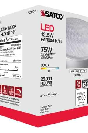 Best Price Satco S29432 PAR30LN LED Lamp 12.5 Watt 40 Degree Beam Angle