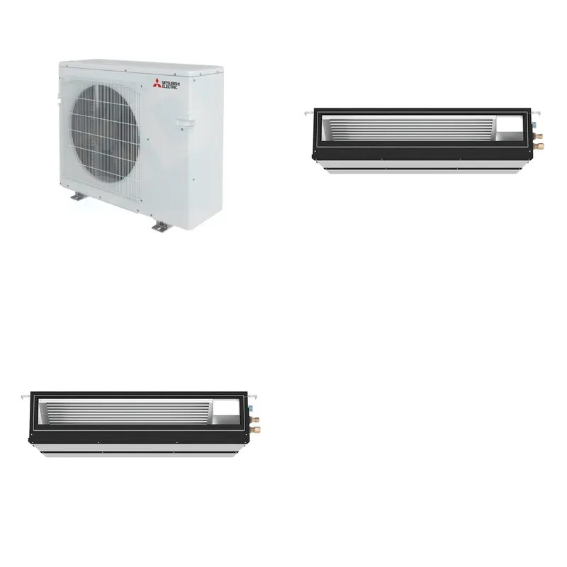 Mitsubishi Multi-Zone 28600 BTU R-454B 16 SEER2 2-Zone Ducted Medium-Static Mini Split Heat Pump System - 9K+12K Save Now