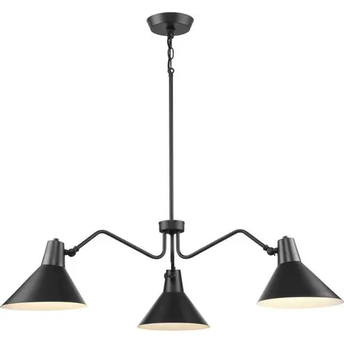 Progress Lighting P400309-31M Trimble Collection 3-Light Matte Black Chandelier Best Price