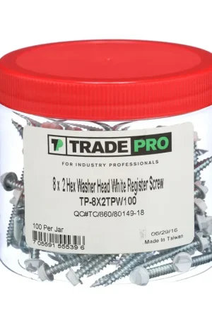 Bargain Tradepro TP-8X2TPW100 #8 X 2 inches Hex Washer Head (100 Per Jar)